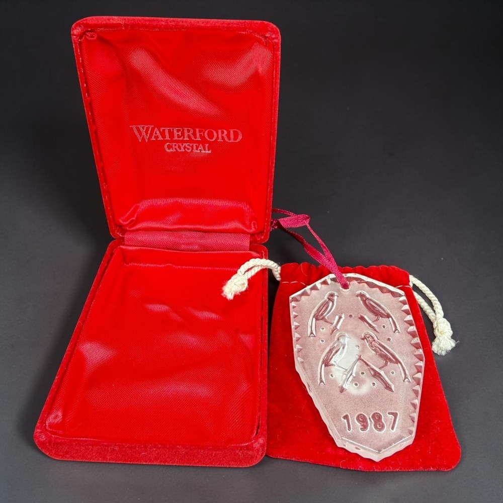 Waterford Crystal 1987 Four Calling Birds Ornament 12 Days of Christmas Boxed